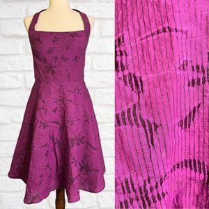 NWT Jessica Simpson Halter Dress Fit and Flare 1950's Style Retro Purple Size 6